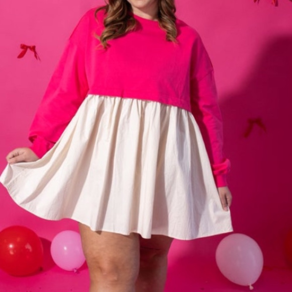 Sweatshirt Poplin Mini Dress
